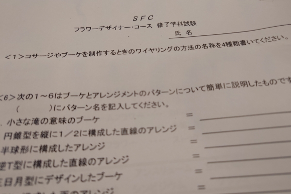 SFC  ベーシックコースの修了試験（学科)